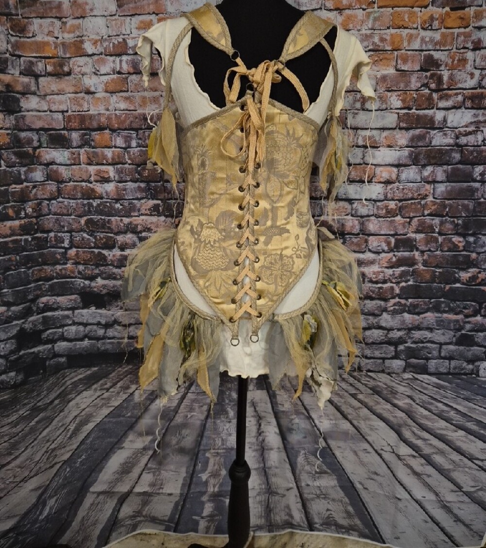 Moresca Gold and Cream Fairy Bodice/Corset Costume Dress - Picture 12 of 16